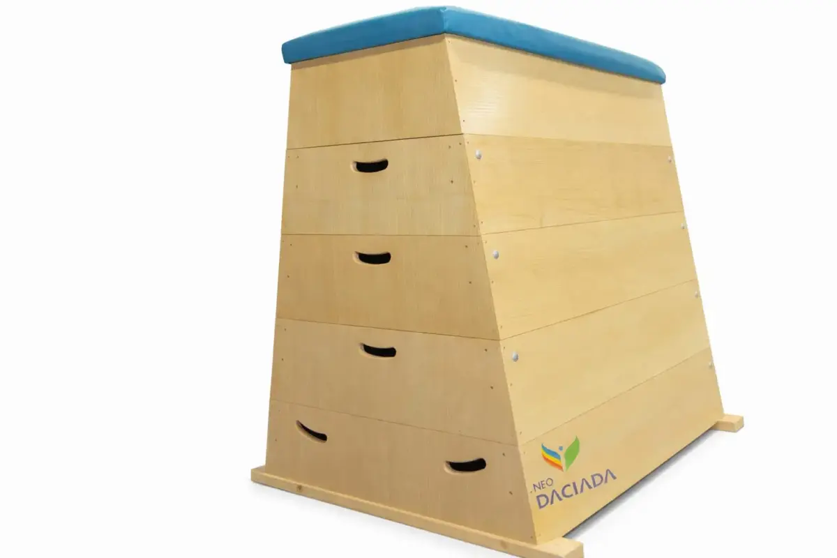 Plinto de gimnasia trapezoidal de 5 módulos