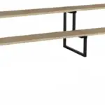 Tribuna con asiento de madera
